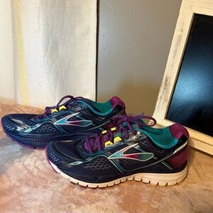 Brooks Women's Ghost peacock hollyhock Navy , Teal and Purple Running Shoes